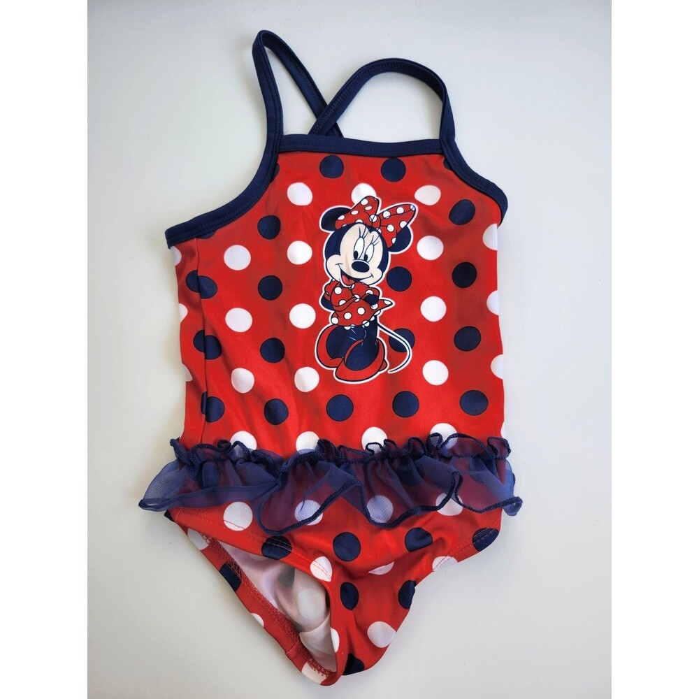 Disney Baby Minnie Mouse Swimsuit 24M –‎ Red Polka Dot One‑Piece with Ruffle